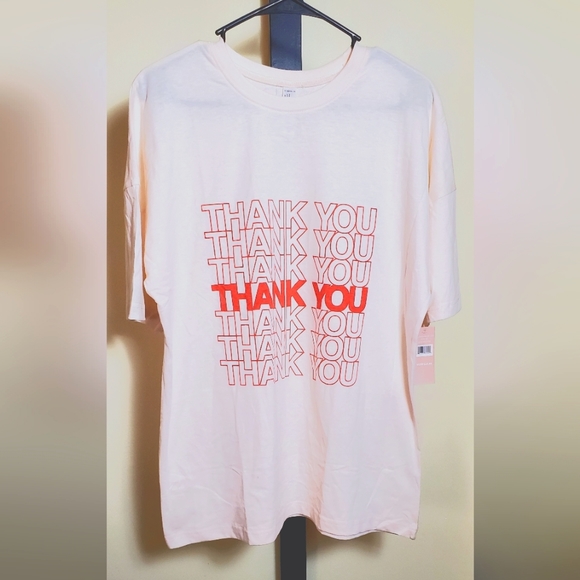 Thank You Women's Graphic Short Sleeve T-Shirt Size Medium - Picture 1 of 5